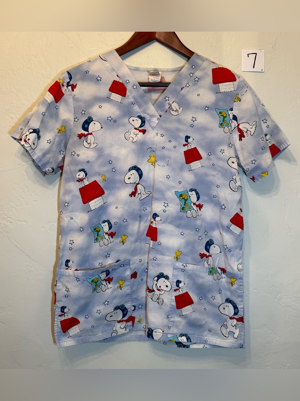 Vintage Peanuts Snoopy Scrub Top – All Over Print